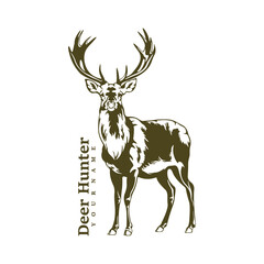 Deer logo design vector. Silhouette Deer Template Illustration. Icon Symbol