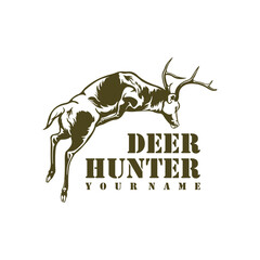 Deer logo design vector. Silhouette Deer Template Illustration. Icon Symbol