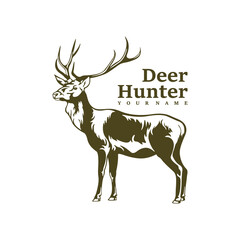 Deer logo design vector. Silhouette Deer Template Illustration. Icon Symbol