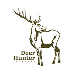 Deer logo design vector. Silhouette Deer Template Illustration. Icon Symbol