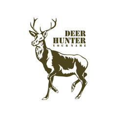 Deer logo design vector. Silhouette Deer Template Illustration. Icon Symbol