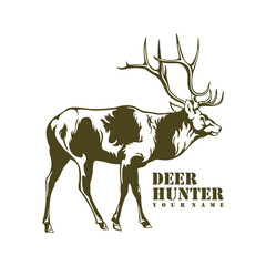 Deer logo design vector. Silhouette Deer Template Illustration. Icon Symbol