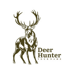 Deer logo design vector. Silhouette Deer Template Illustration. Icon Symbol