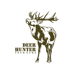 Deer logo design vector. Silhouette Deer Template Illustration. Icon Symbol