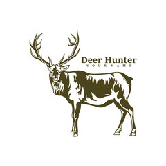 Deer logo design vector. Silhouette Deer Template Illustration. Icon Symbol
