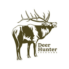 Deer logo design vector. Silhouette Deer Template Illustration. Icon Symbol