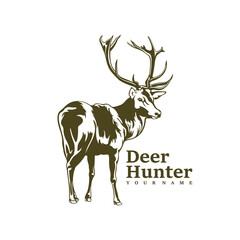 Deer logo design vector. Silhouette Deer Template Illustration. Icon Symbol