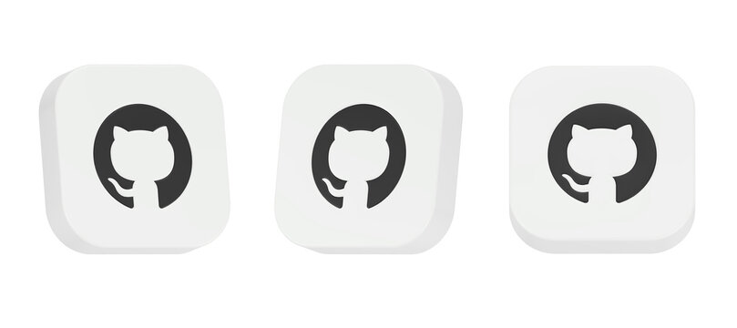github logo icon 3d rendering