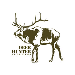 Deer logo design vector. Silhouette Deer Template Illustration. Icon Symbol