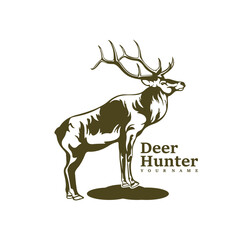 Deer logo design vector. Silhouette Deer Template Illustration. Icon Symbol