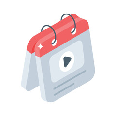 Grab this isometric icon showing marketing schedule planner