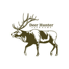 Deer logo design vector. Silhouette Deer Template Illustration. Icon Symbol