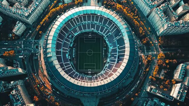 Stade de France Paris aerial view showcasing vibrant surroundings and architectural design, Stade de France, Paris Aerial Drone circular view