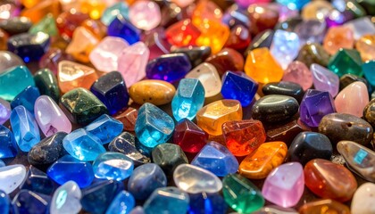 Vibrant Collection of Colorful Polished Gemstones