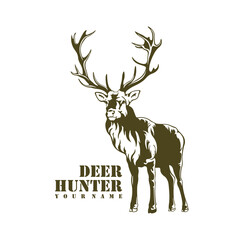 Deer logo design vector. Silhouette Deer Template Illustration. Icon Symbol