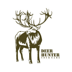 Deer logo design vector. Silhouette Deer Template Illustration. Icon Symbol