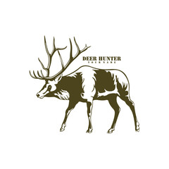 Deer logo design vector. Silhouette Deer Template Illustration. Icon Symbol