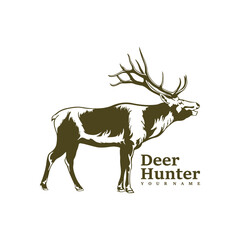 Deer logo design vector. Silhouette Deer Template Illustration. Icon Symbol