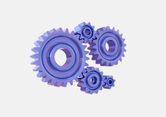 group of gears on white background