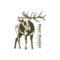 Deer logo design vector. Silhouette Deer Template Illustration. Icon Symbol