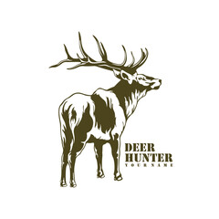 Deer logo design vector. Silhouette Deer Template Illustration. Icon Symbol