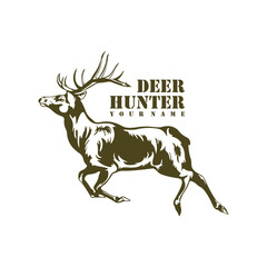 Deer logo design vector. Silhouette Deer Template Illustration. Icon Symbol