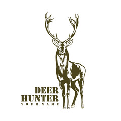Deer logo design vector. Silhouette Deer Template Illustration. Icon Symbol