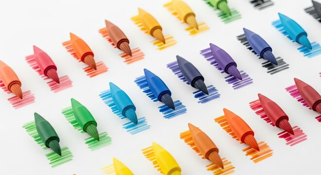 Digital Colorful Stylus Brush Swatches Artistic Graphic Design Elements