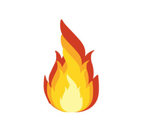 flame fire on a white background,