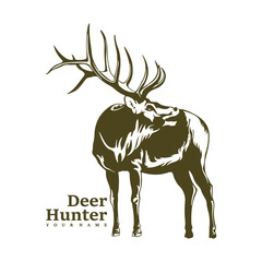 Deer logo design vector. Silhouette Deer Template Illustration. Icon Symbol