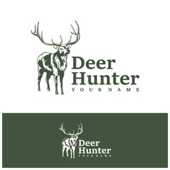 Deer logo design vector. Silhouette Deer Template Illustration. Icon Symbol