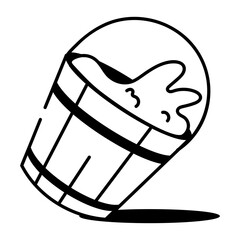 A doodle style icon showing a water bucket
