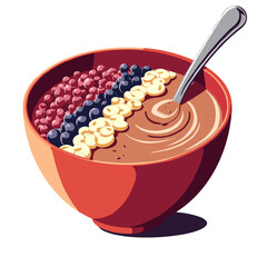 Vibrant smoothie bowl with fruits and granola, healthy nutrition concept