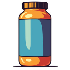 Bold nootropic supplement container in pop art style, energy and health