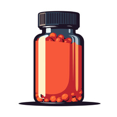 Bold fat-burning capsule bottle in pop art style, energy & health