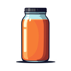 Bold detox smoothie jar illustration, energy and health concept