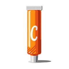 Vibrant vitamin C effervescent tube illustration, energy and health