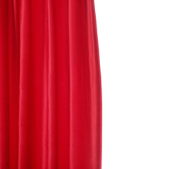 Red velvet curtain isolated on white background