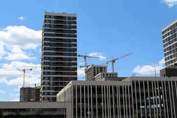 large construction in the city, building under construction in the city