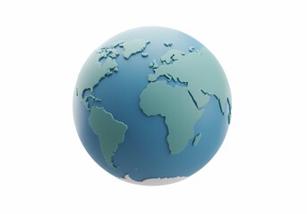 Fototapeta premium Stylized Earth Globe A 3D Render of the Planet