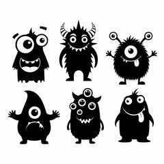 Cute Monster Vector Set Adorable Cartoon Vector Illustrations