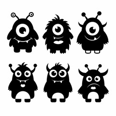 Cute Monster Vector Set Adorable One-Eyed Vector Illustrations