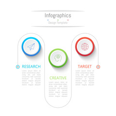 Infographic 3 options design elements for your business data. Vector Illustration.