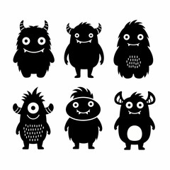 Fototapeta premium Adorable Monster Vector Set Cute Cartoon Vector Illustrations