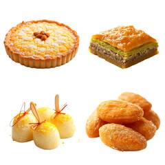 Collage of desserts from different countries with sweet and delicious treats