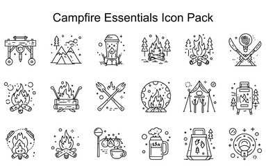 Obraz premium Campfire Essentials Icon Pack