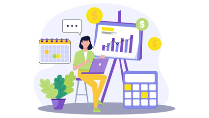 Finance analyst creating monthly budget overview