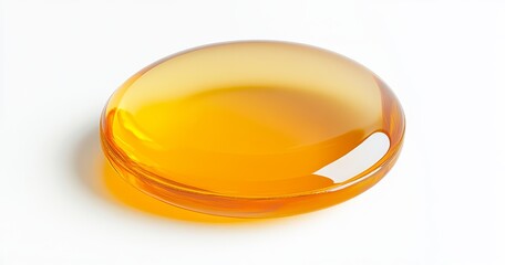 Orange translucent pill on white background