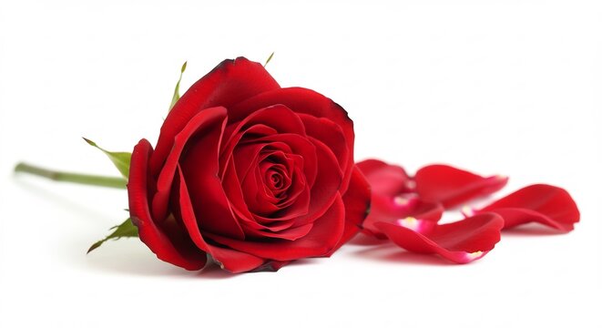 深紅のバラ 繊細な光 美しい花びら 優雅に散る (Shinku no bara sensai na hikari utsukushii hanabira yuuga ni chiru) Translation: Crimson rose, delicate light, beautiful petals, elegantly scattering.. AI Generated
