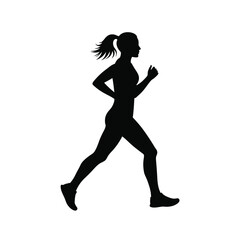 silhouette of a woman running